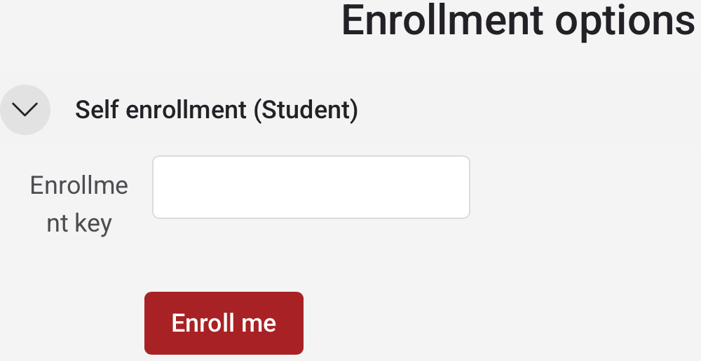 Self enrollment key input box and Enroll me button image.